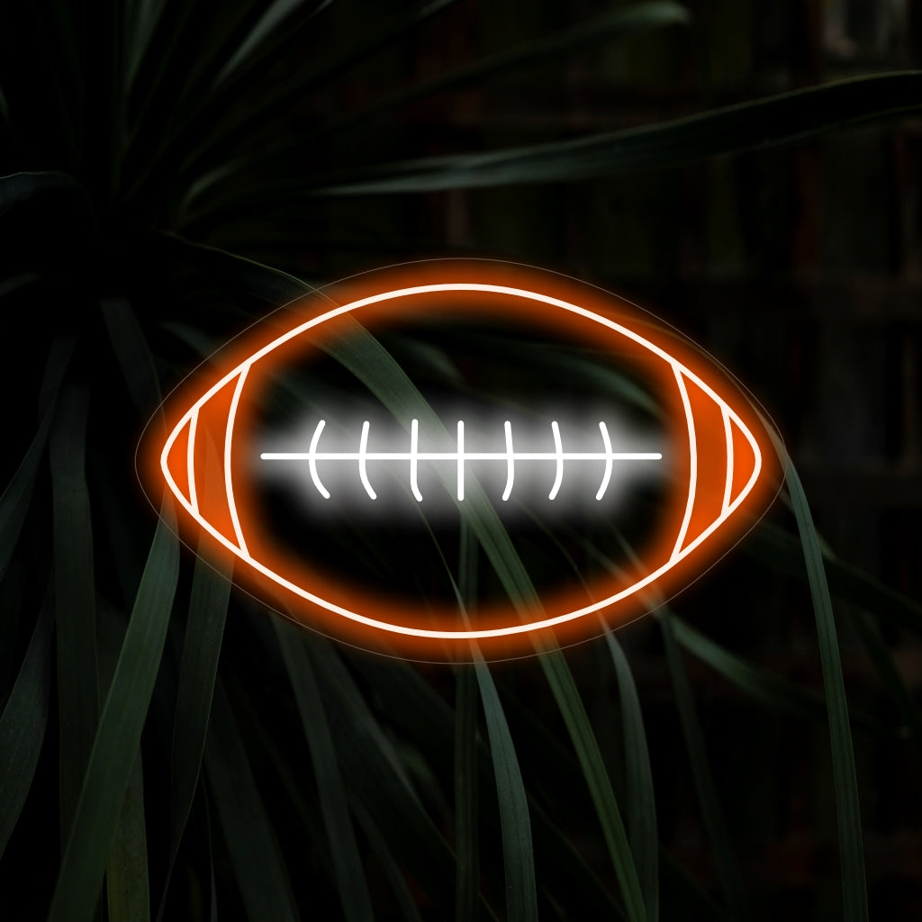 „American Football Ball Neon Sign“ – Ein dynamisches Neonlicht mit dem legendären American Football Ball, das Ihrem Spielzimmer oder Ihrer Sporteinrichtung eine sportliche und energiegeladene Atmosphäre verleiht.