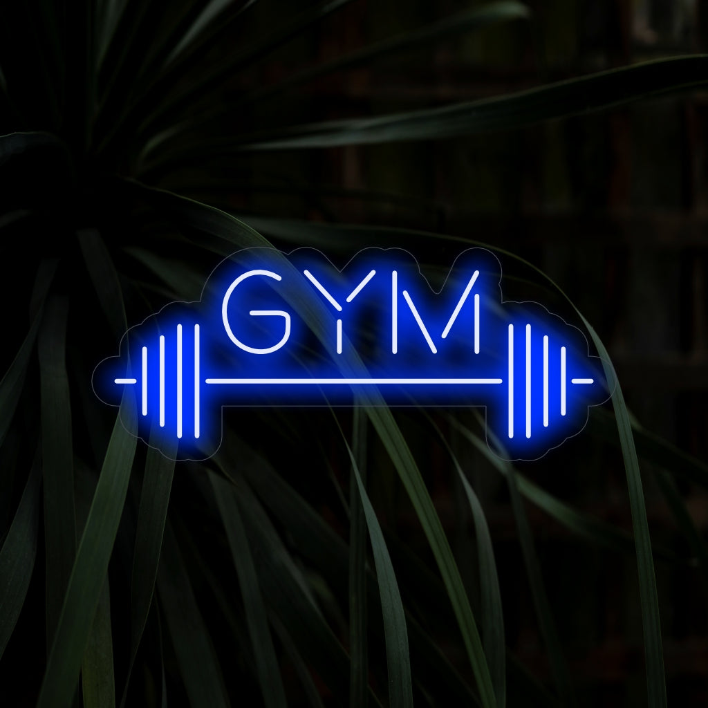 „Langhantel- und Fitnessstudio-Neonschild“ – Ein kraftvolles Neonlicht mit dem ikonischen Symbol einer Langhantel, das Ihrem Fitnessraum oder Fitnessstudio Energie und Entschlossenheit verleiht.