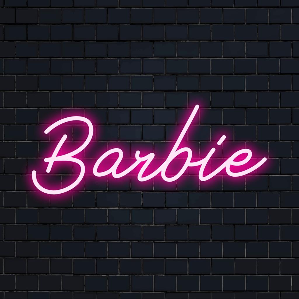 Lebendiges, individuelles LED-Neonschild für Barbie-Fans mit stilvoller Neon-Textbeleuchtung; perfekte Dekoration für jeden verspielten Raum.