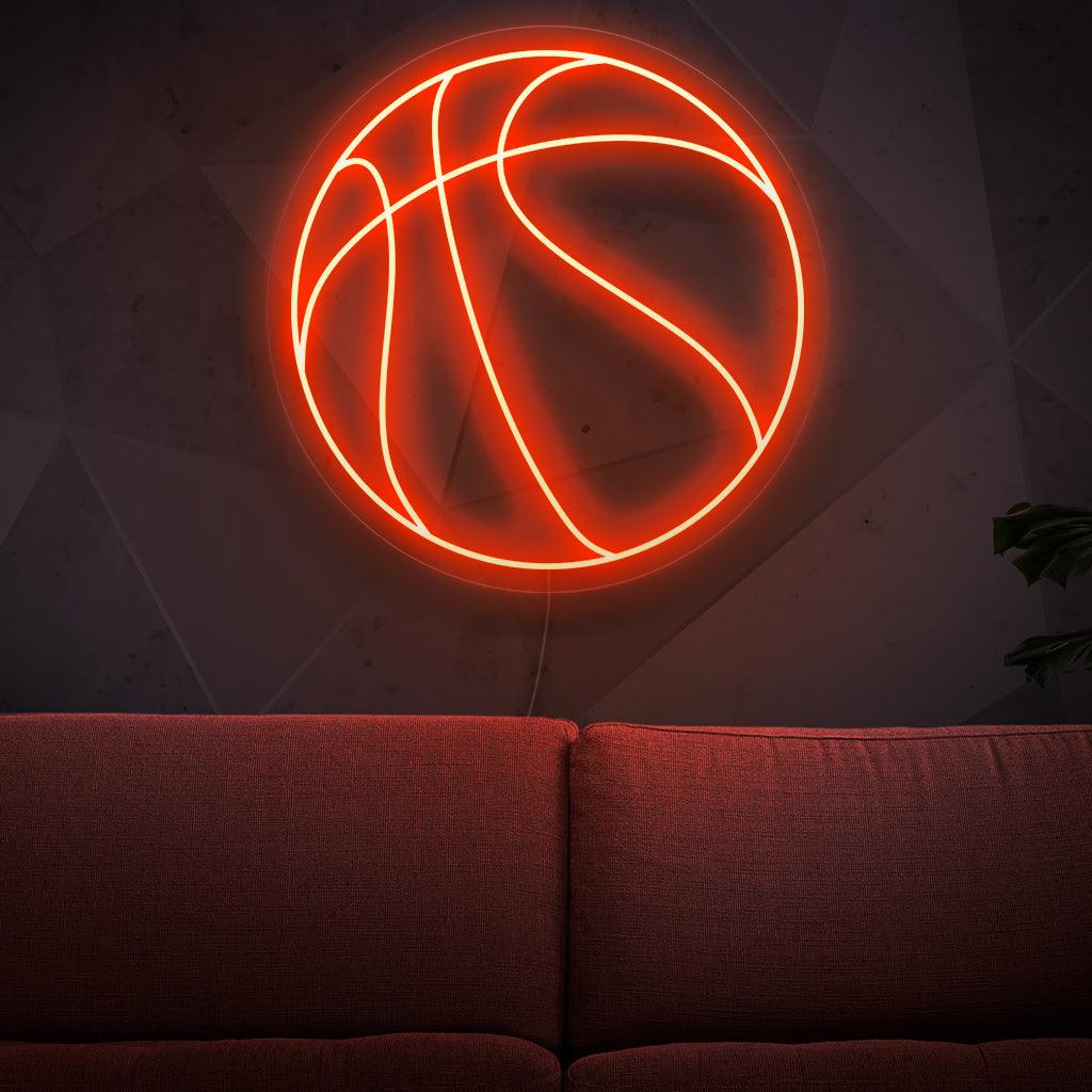 „Basketballball-Neonschild“ – Ein dynamisches Neonlicht mit der ikonischen Darstellung eines Basketballs, das Ihrem Spielzimmer oder Ihrer Basketball-Dekoration eine sportliche und energiegeladene Atmosphäre verleiht.