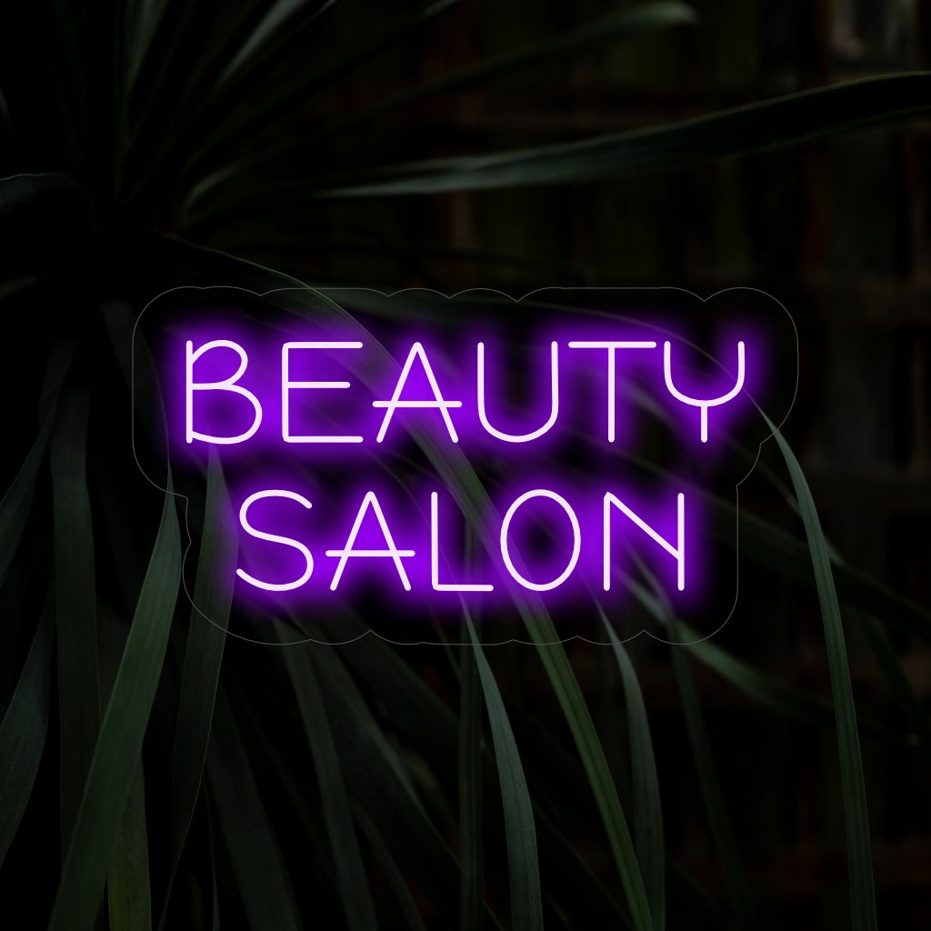 „Beauty Salon Neon Sign“ – Ein schickes Neonlicht mit den Worten „Beauty Salon“, das Ihrem Schönheitssalon oder Spa Raffinesse und Eleganz verleiht.