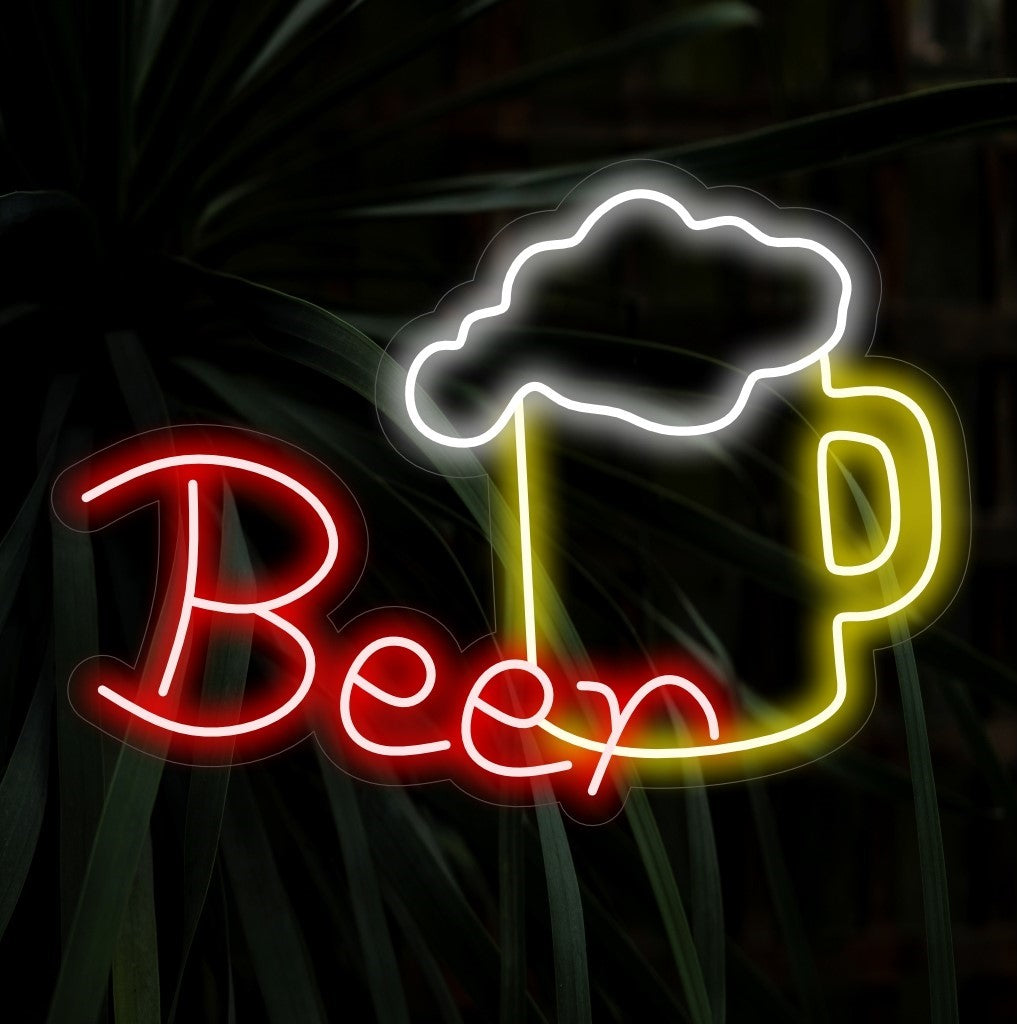 „Beer Neon Sign“ ist eine zeitlose und ikonische Ergänzung für Ihr Bar-Interieur. Ein Neonlicht, das die entspannte Atmosphäre eines guten Pubs symbolisiert.
