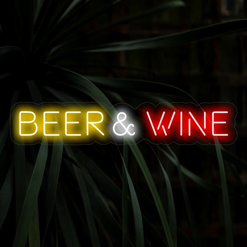 „Bier- und Wein-Neonschild“ – Ein festliches Neonlicht mit den Symbolen von Bier und Wein, das Ihrer Bar oder Ihrem Pub eine Atmosphäre des Feierns und Genießens verleiht.