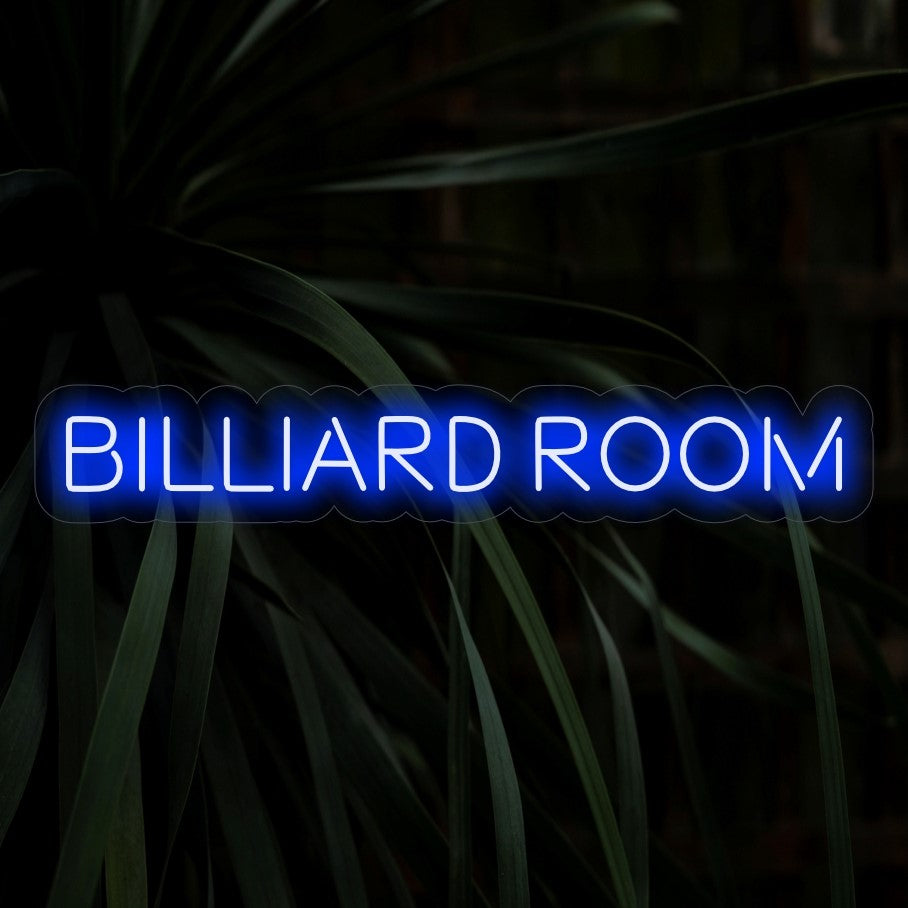 „Billiard Room Neon Sign“ – Ein klassisches Neonlicht mit der Aufschrift „Billiard Room“, das Ihrem Spielzimmer oder Billardbereich Eleganz und Unterhaltung verleiht.