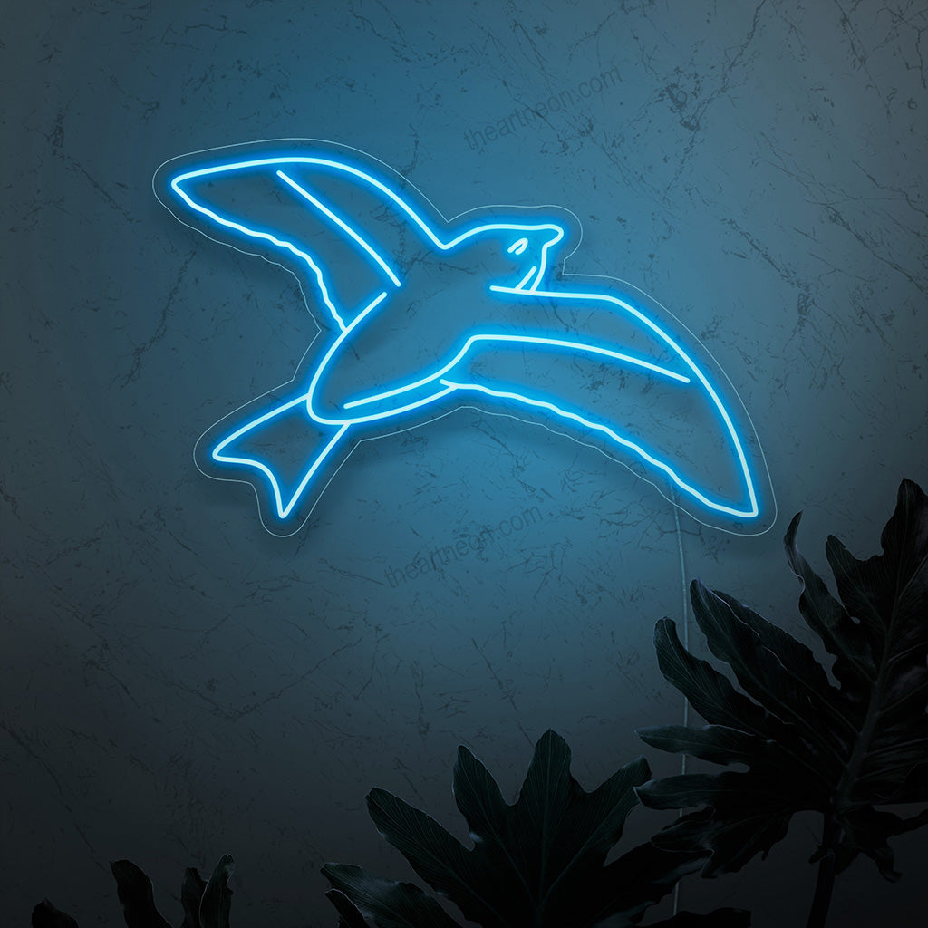 „Bird in Flight Neon Sign“ – Ein anmutiges Neonlicht mit der Silhouette eines Vogels im Flug, das Ihrem Wohnraum von der Natur inspirierte Eleganz und Freiheit verleiht.