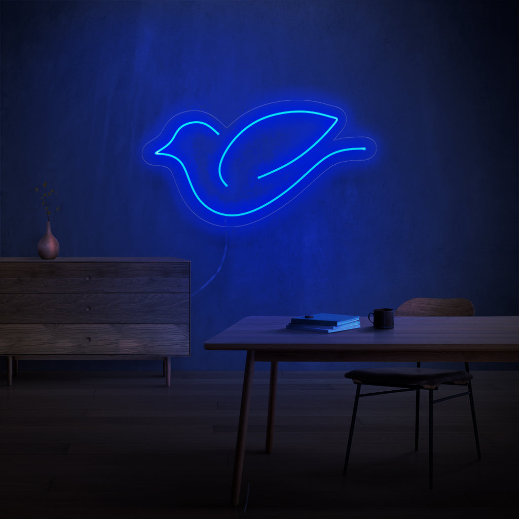 „Bird Neon Sign“ – Ein skurriles Neonlicht mit der bezaubernden Silhouette eines Vogels, das Ihrem Wohnraum Zauber und eine Verbindung zur Natur verleiht.