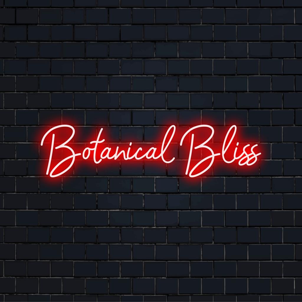 LED-Neonschild „Botanical Bliss“ mit leuchtenden Farben; ideal für eine personalisierte Neonlichtdekoration, die jeden Raum aufwertet.