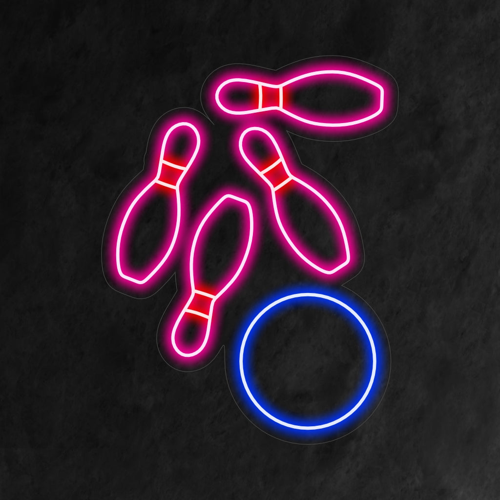 „Bowling Neon Sign“ ist eine lustige und energiegeladene Ergänzung für Ihr Entertainment-Interieur. Ein Neonlicht, das die Spannung des Bowlings einfängt.