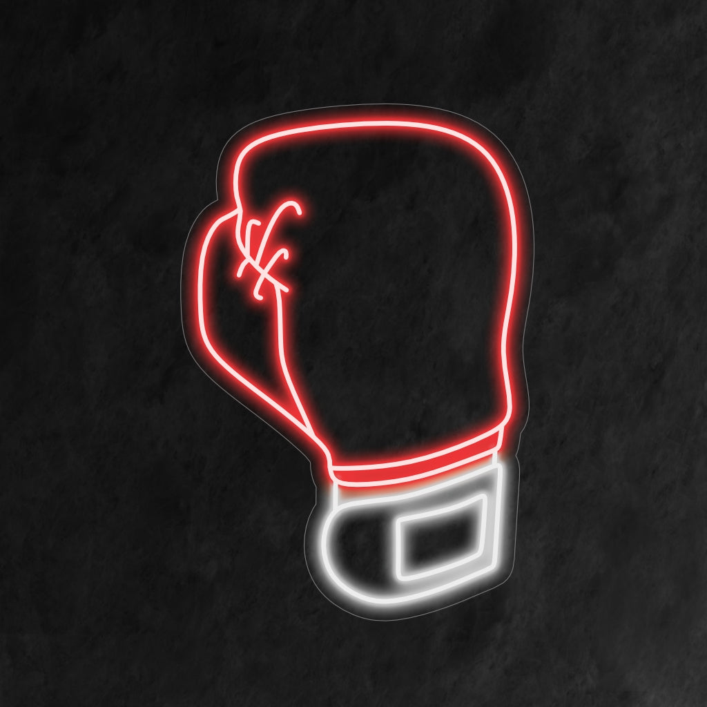„Boxhandschuh-Neonschild“ – Ein kräftiges Neonlicht mit dem ikonischen Symbol eines Boxhandschuhs, das Ihrem Boxstudio oder Ihrer sportbezogenen Einrichtung Athletik und Intensität verleiht.