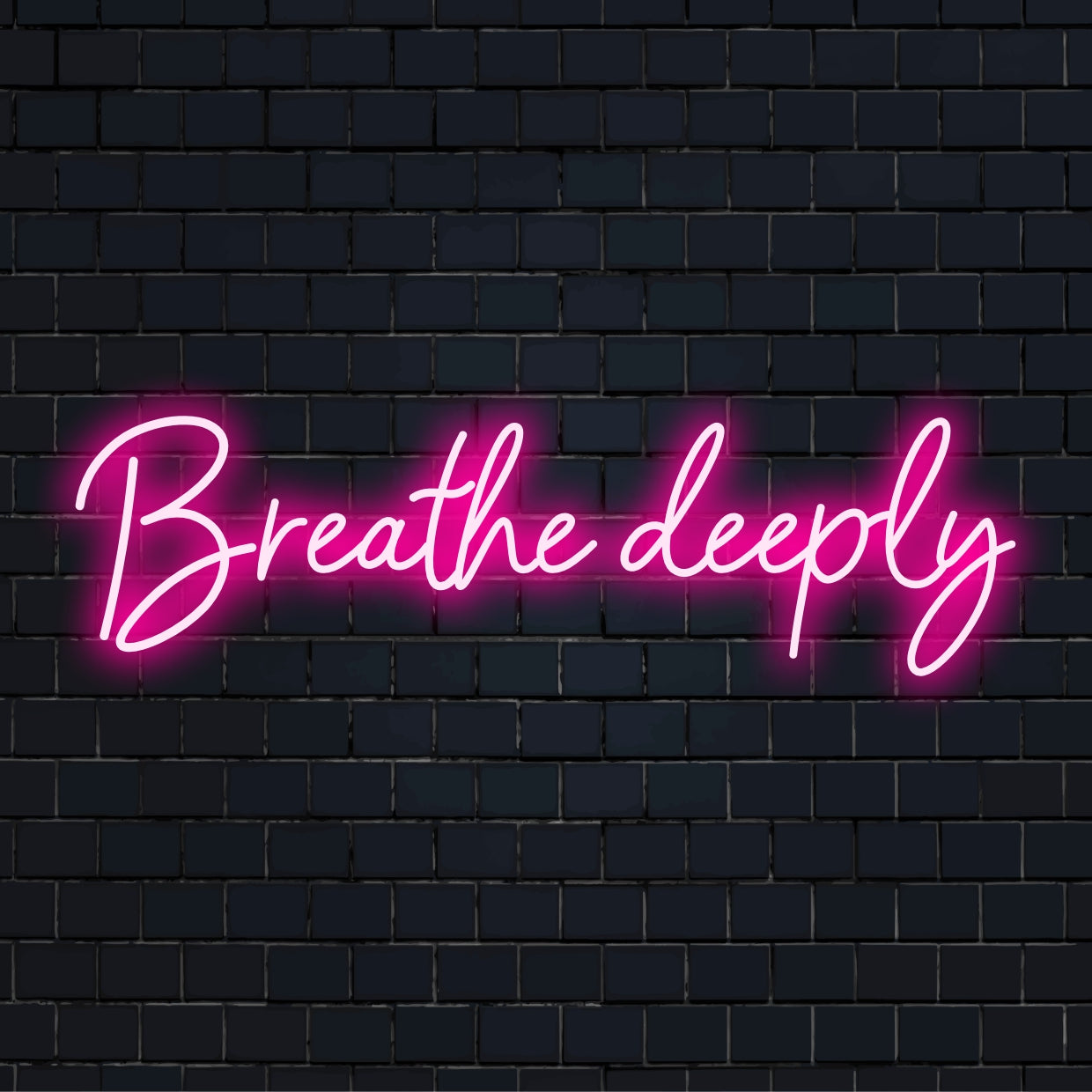 LED-Neonschild „Breathe Deeply“, ein handgefertigtes Kunstwerk, perfekt für eine einzigartige Dekoration zu Hause oder im Büro.
