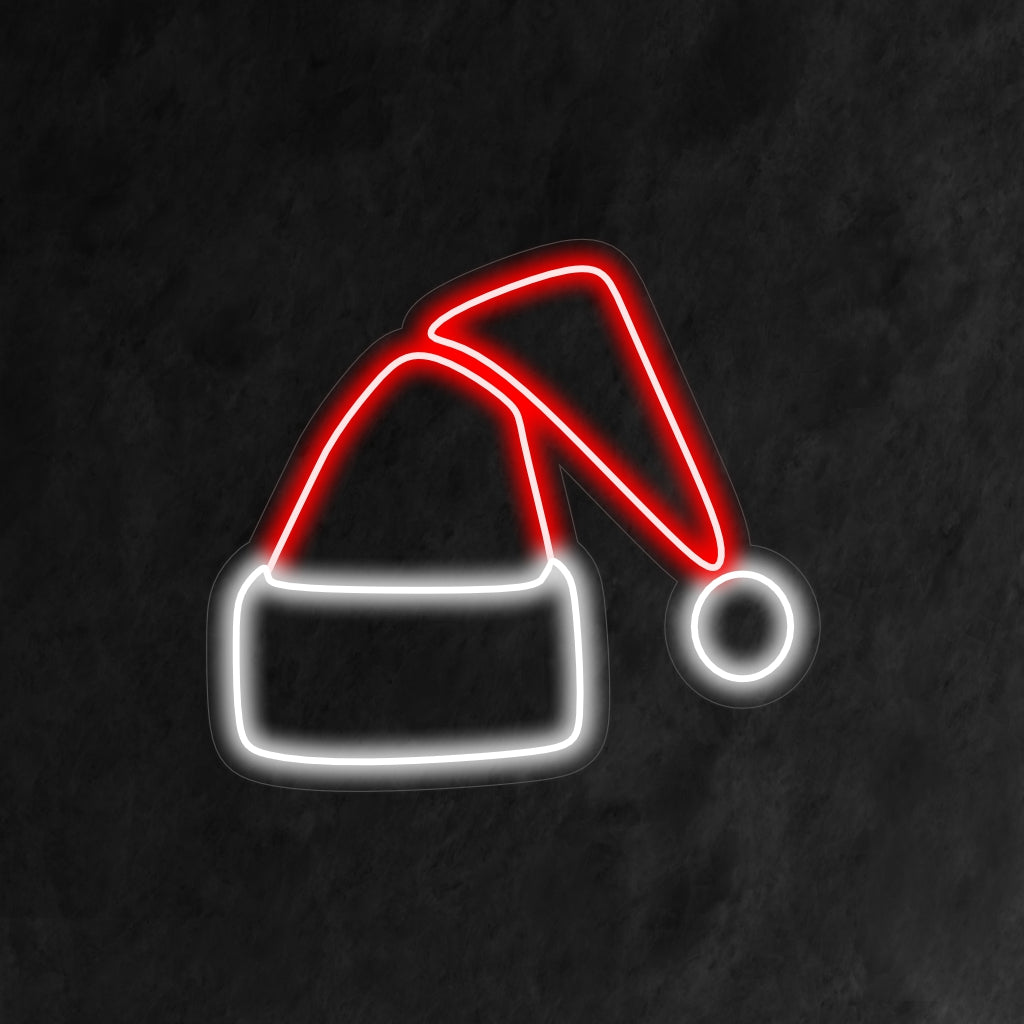 „Weihnachtsmütze-Neonschild“ – Ein festliches und skurriles Neonlicht, das die kultige Weihnachtsmütze zur Schau stellt und Ihrem Raum eine fröhliche und heitere Weihnachtsstimmung verleiht.