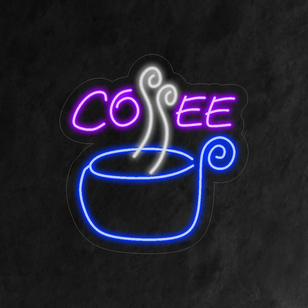 „Kaffee-Neonschild“ – Ein warmes und einladendes Neonlicht mit dem Wort „Kaffee“, das Ihrem Café oder Ihrer Küche eine reiche und aromatische Atmosphäre verleiht.