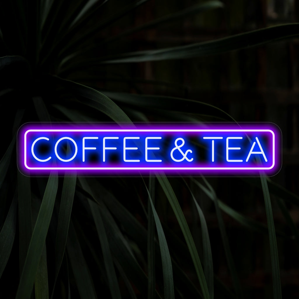 „Kaffee- und Tee-Neonschild“ – Ein gemütliches und einladendes Neonlicht mit den Worten „Kaffee und Tee“, das Ihrem Café oder Ihrer Küche eine warme und einladende Atmosphäre verleiht.
