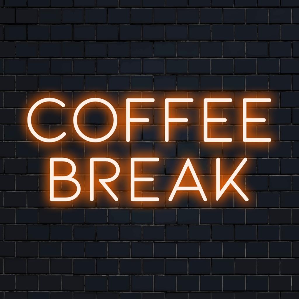 Elegantes LED-Neonschild mit der Aufschrift „Coffee Break“, ideal, um Ihrer Wand einen einzigartigen Glanz zu verleihen. Perfekt für Kaffeeliebhaber!