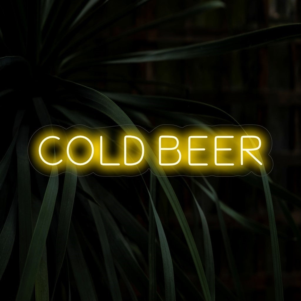 „Cold Beer Neon Sign“ – Ein lebendiges und erfrischendes Neonlicht mit den Worten „Cold Beer“, das Ihrer Bar oder Ihrem Unterhaltungsbereich eine coole und verlockende Atmosphäre verleiht.