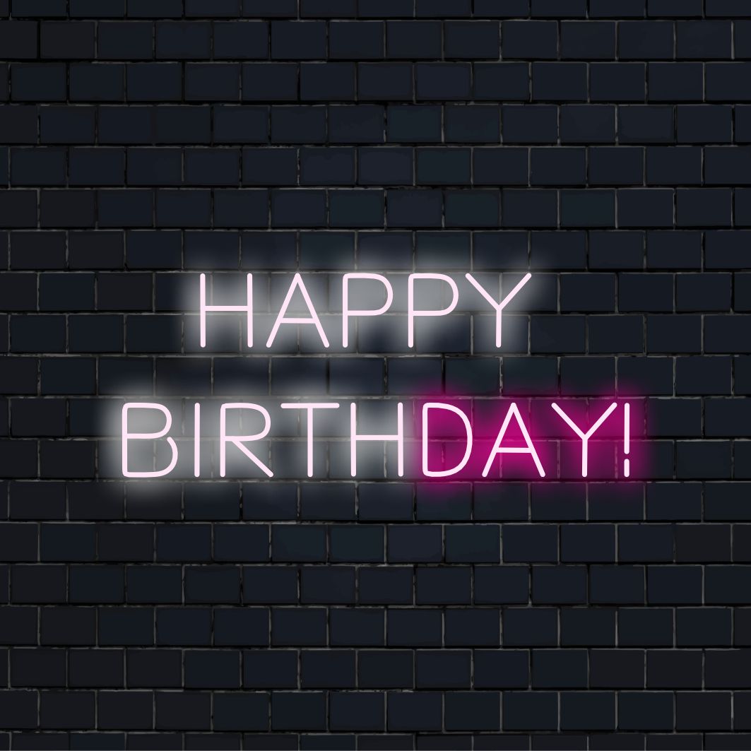 Das farbenfrohe „Happy Birthday“-Neonschild ist eine lebendige und beschwingte Ergänzung für Ihr festliches Interieur. Ein Neonlicht, das Freude und Aufregung an Geburtstagen ausstrahlt.