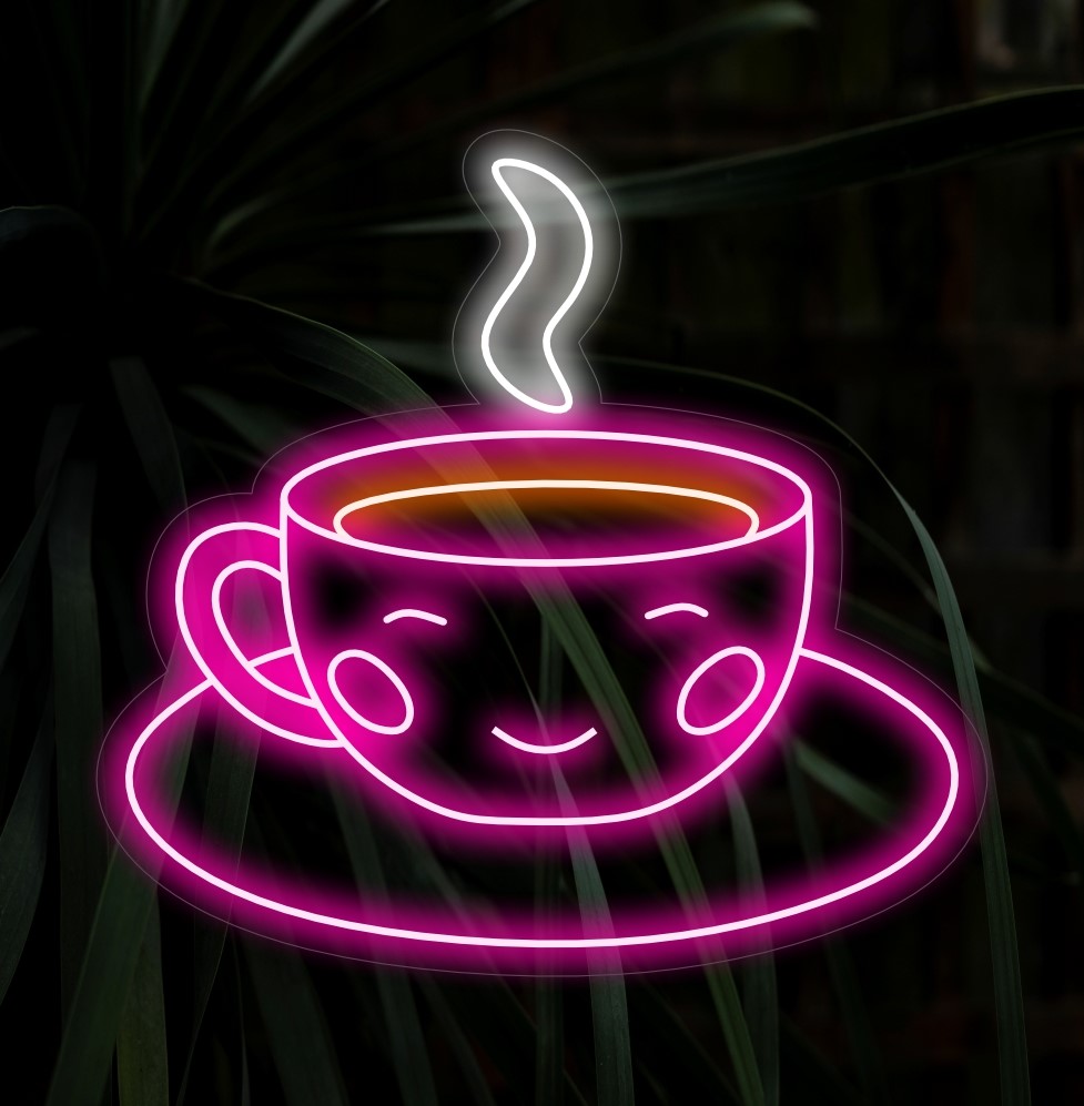 Das „Cute Happy Coffee Cup Neon Sign“ zeigt ein bezauberndes, lächelndes Kaffeetassen-Design und verleiht Ihrer Kaffeeecke eine fröhliche und einladende Note. Erhellen Sie Ihren Raum mit diesem entzückenden Neonlicht für eine gemütliche Atmosphäre.
