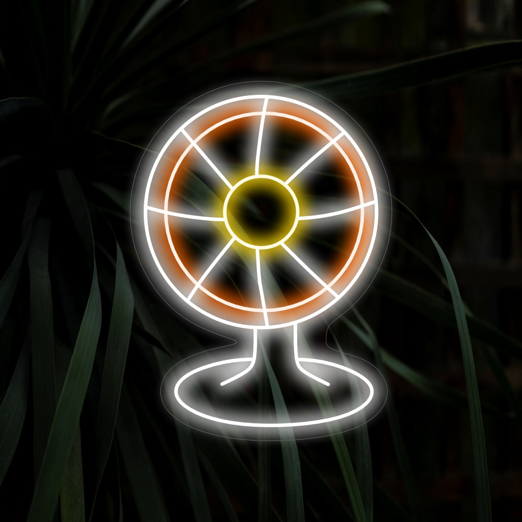 „Electric Fan Neon Sign“ leuchtet mit einem coolen Retro-Glanz, perfekt für Vintage-Läden und Elektrofachgeschäfte, und zeigt den klassischen Charme elektrischer Ventilatoren.