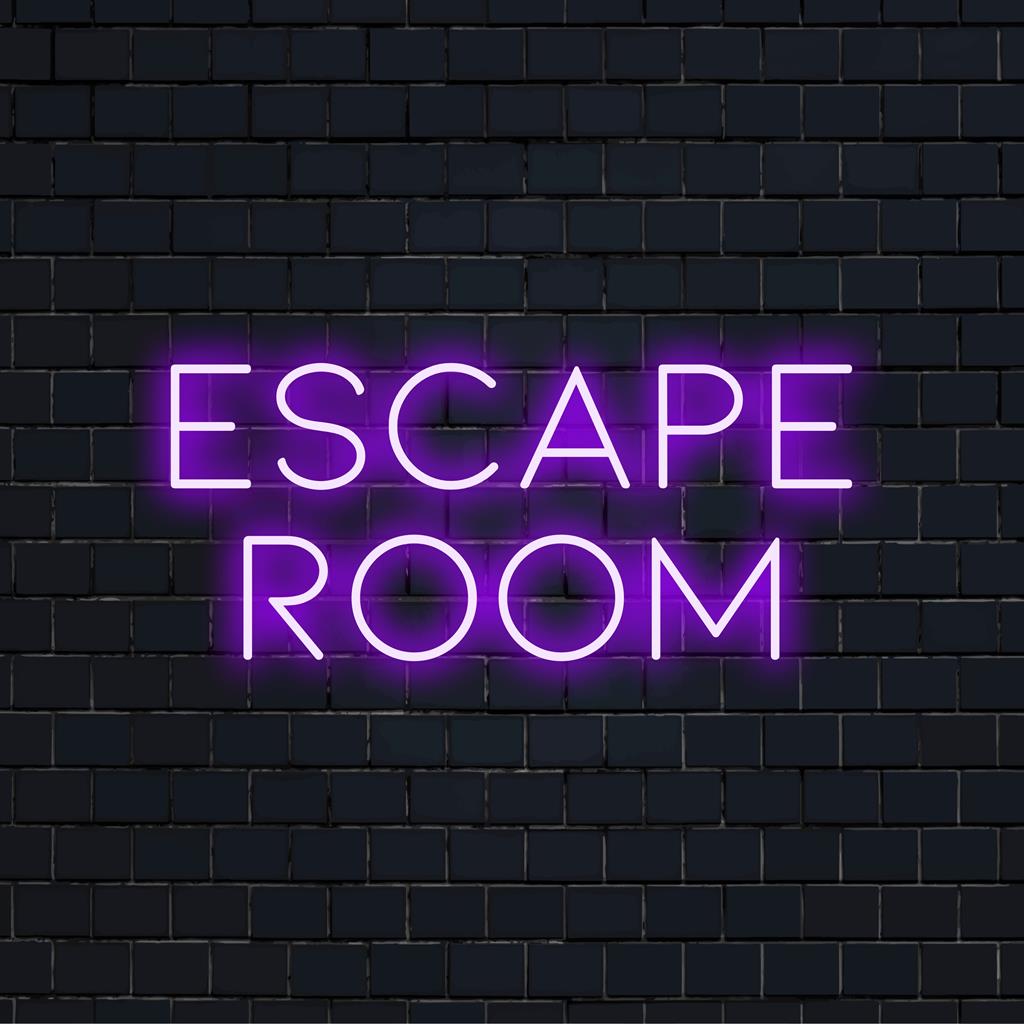 Lebendiges, individuelles LED-Neonschild mit der Aufschrift „Escape Room“, perfekt für einzigartige Neon-Wandkunst und personalisierte Raumdekoration.