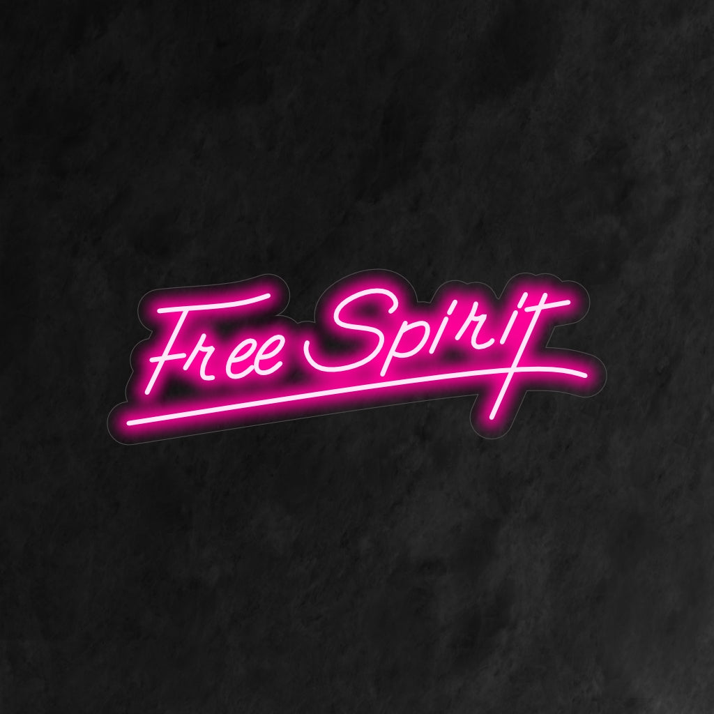 „Free Spirit Neon Sign“ ist eine befreiende und erhebende Ergänzung für Ihr Interieur. Ein Neonlicht, das die Essenz eines freien Geistes feiert.