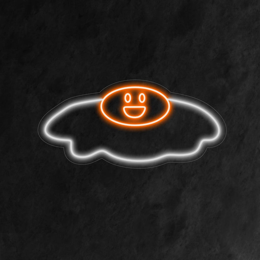 „Spiegelei-Neonschild“ – Knistert vor Frühstückszauber, ist perfekt für Cafés und Frühstückslokale und feiert die Freude am Spiegelei.