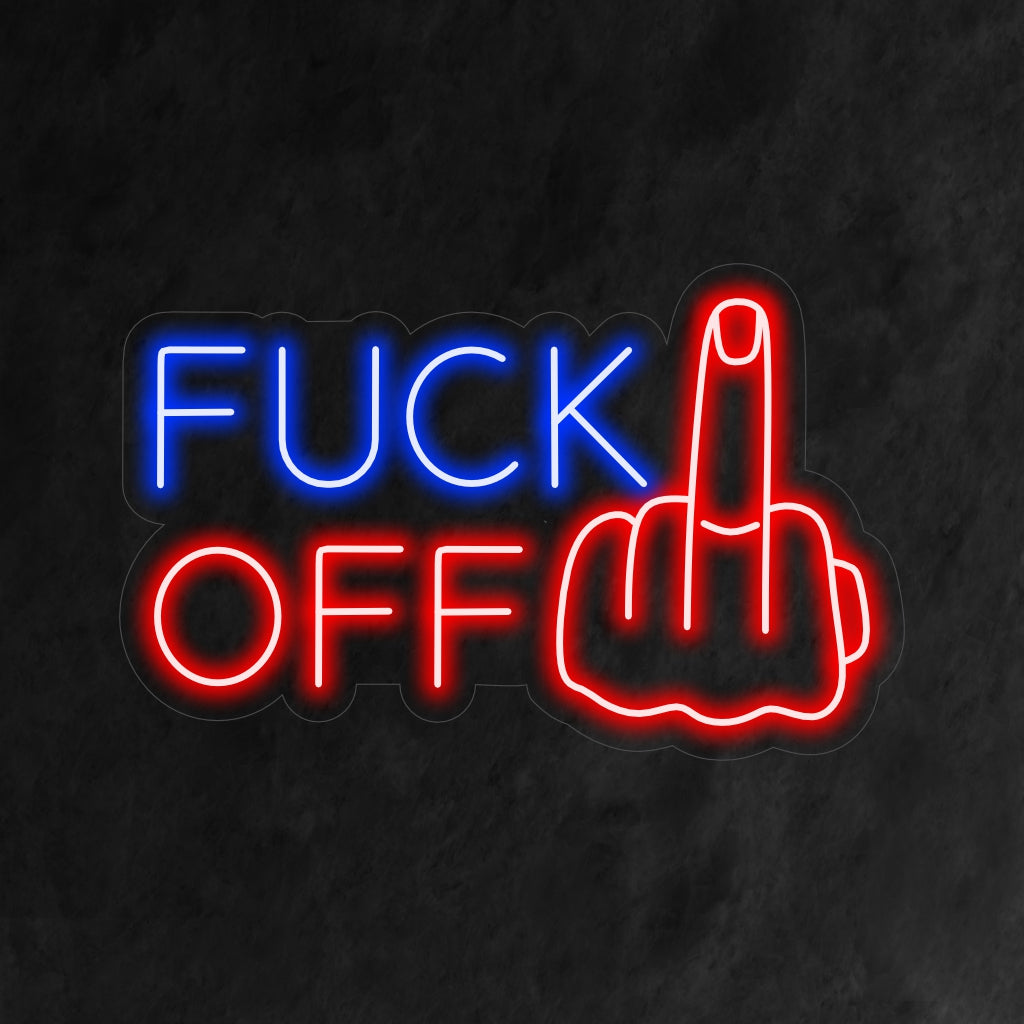 „Fuck off Neon Sign“ ist ein mutiges und ausdrucksstarkes Statement für Ihr Interieur. Ein Neonlicht, das einen Hauch von Respektlosigkeit und Persönlichkeit verleiht.