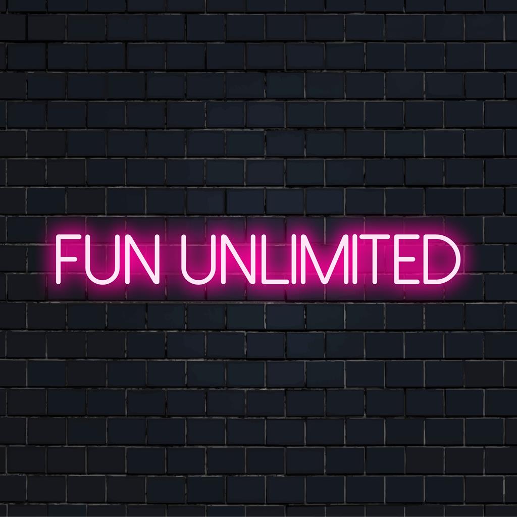 Individuelles LED-Neonschild mit Fun Unlimited, perfekt, um jedem Raum oder Einrichtungsstil eine lebendige Note zu verleihen.