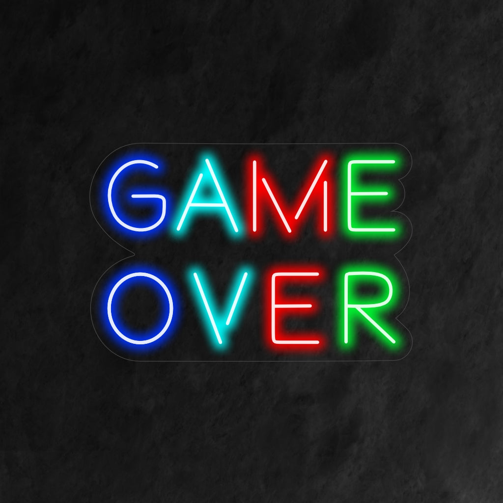 „Game Over Neon Sign“ ist eine nostalgische Retro-Ergänzung für Ihr Gaming-Interieur. Ein Neonlicht, das die Essenz des klassischen Gamings einfängt.