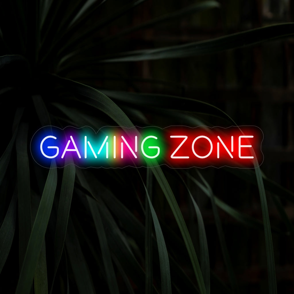„Gaming Zone Neon Sign“ – Pulsiert mit der Energie des Spiels, eine unverzichtbare Ergänzung für Spielzimmer und Unterhaltungsbereiche, die eine spezielle Zone für immersive Spielerlebnisse schafft.