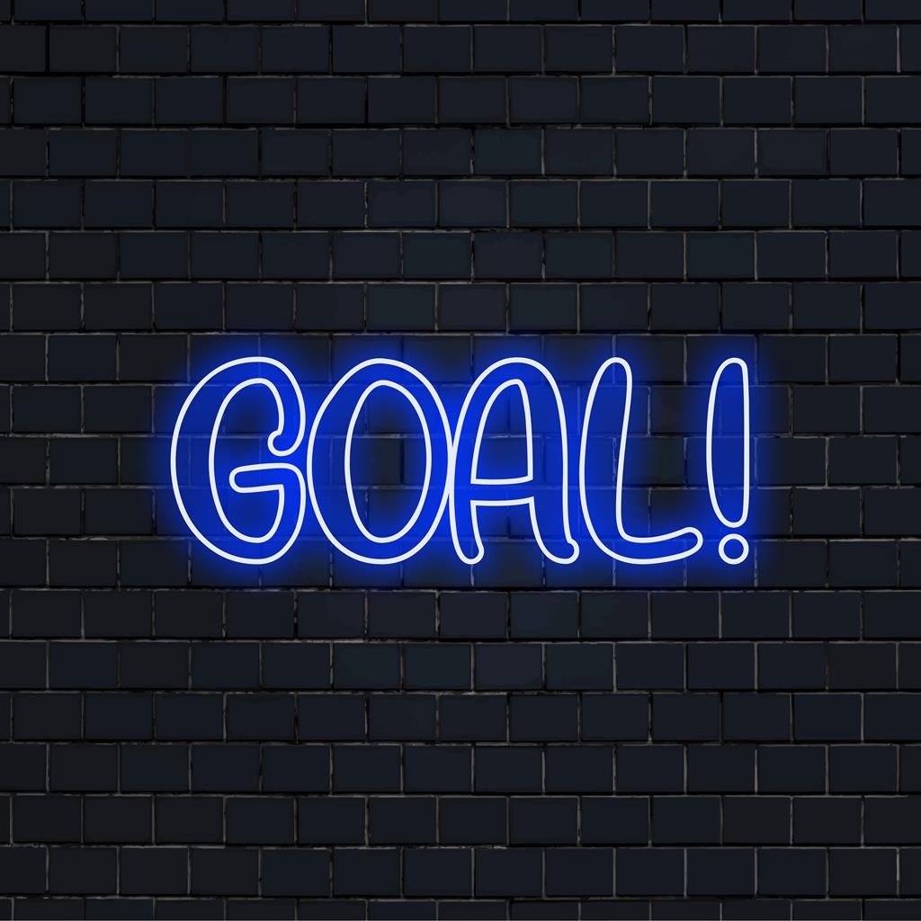 LED-Neonschild mit individuellem, auffälligem „Goal!“-Design. Einzigartige Lichtdekoration, perfekt für Bars oder Sportveranstaltungen.