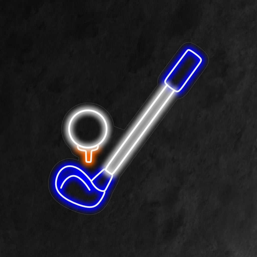 „Golf-Neonschild“ – Fängt die Essenz des Sports ein, perfekt für Golfbegeisterte und Sportbars, feiert die Liebe zum Golf und den Nervenkitzel des Spiels.