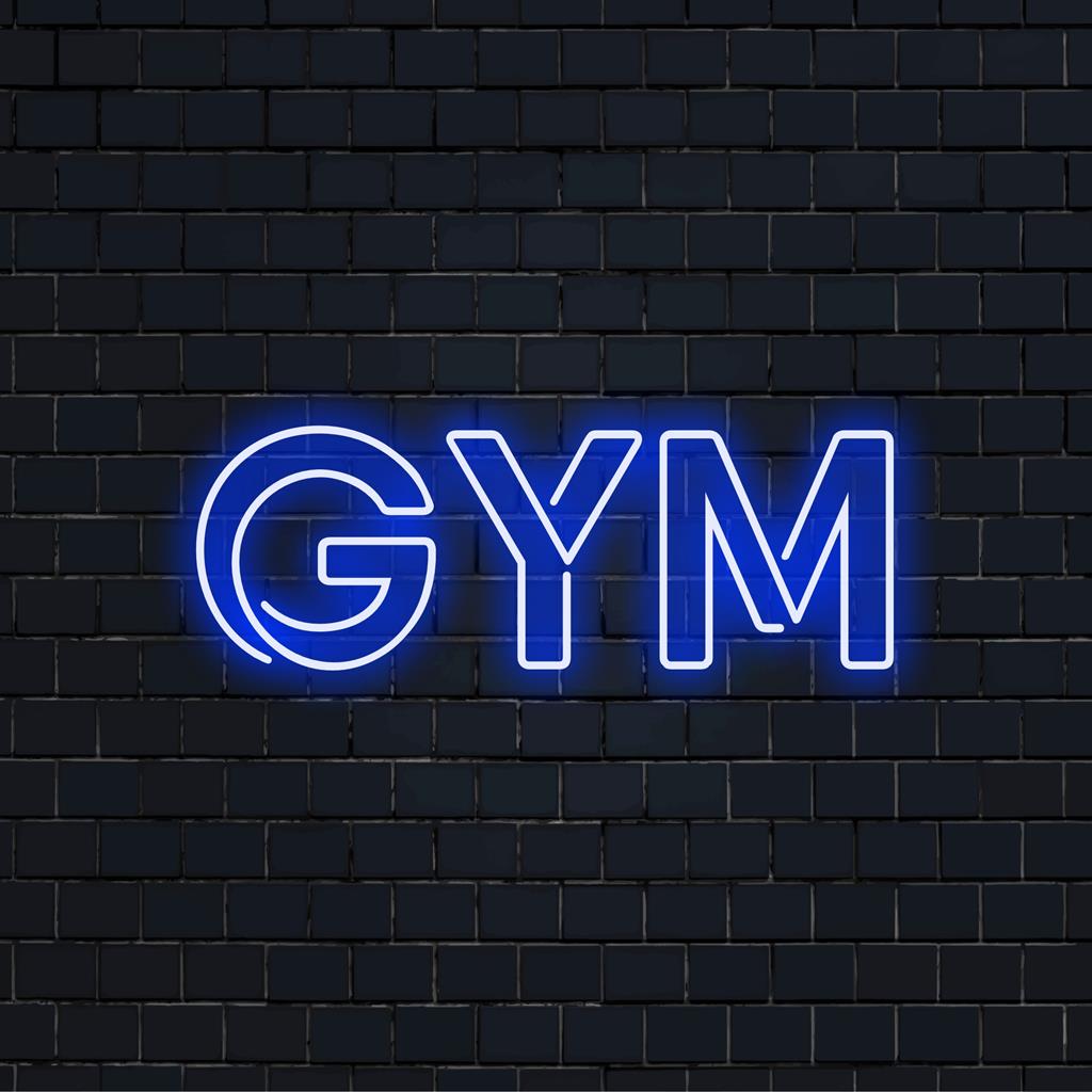 Maßgefertigtes LED-Neonschild mit der Aufschrift „Gym“, das jeden Raum mit einem dynamischen Neonlichtdekor erhellt, das Energie gibt und zum Training inspiriert.
