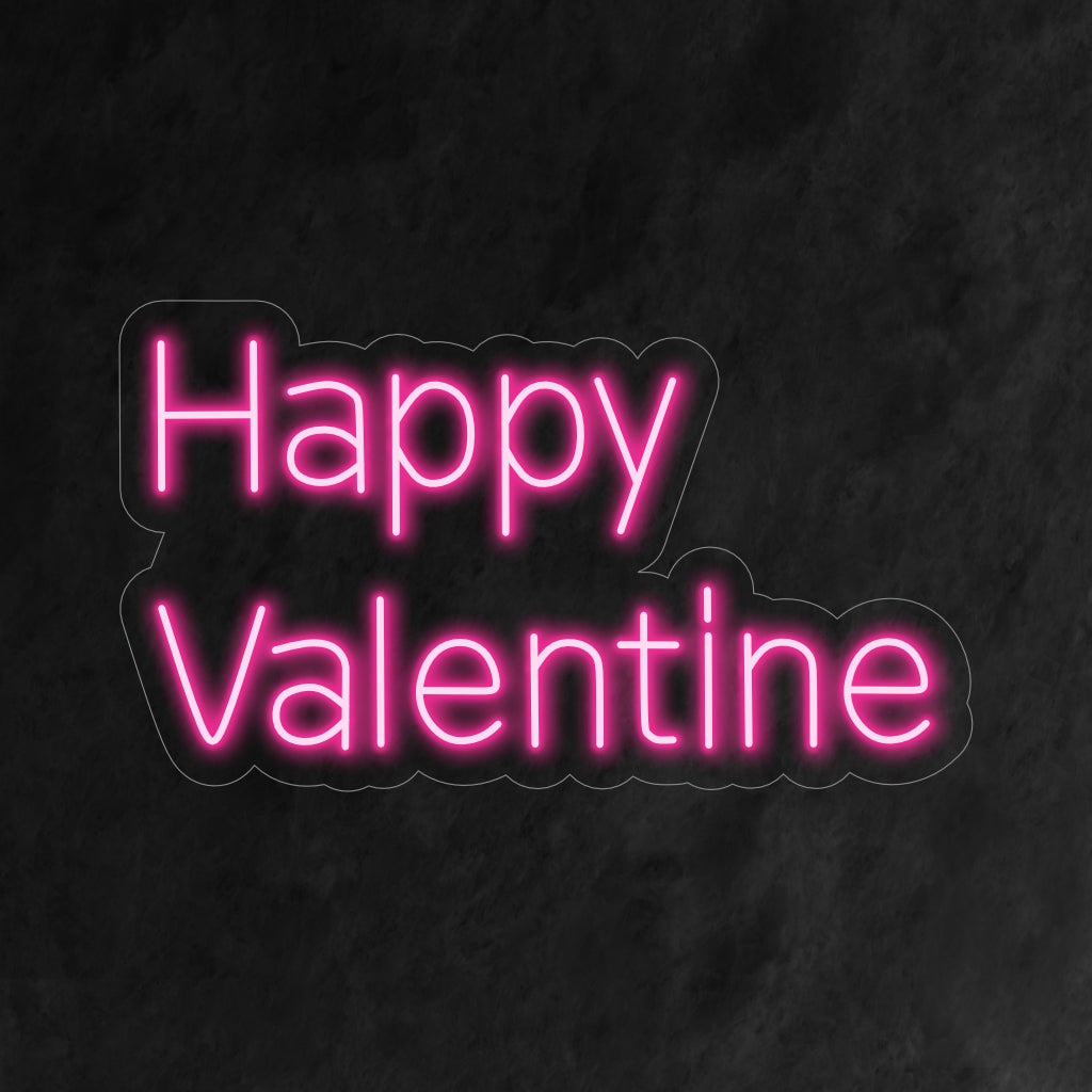 „Happy Valentine Neon Sign“ – Strahlt Liebe und Romantik aus, perfekt für Valentinstagsfeiern, romantische Umgebungen oder jeden Ort, an dem die Liebe gefeiert wird.