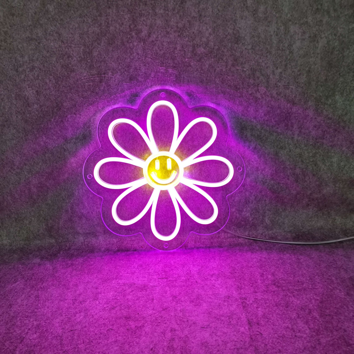 Happy Smile Flower Neonschild - The Art Neon