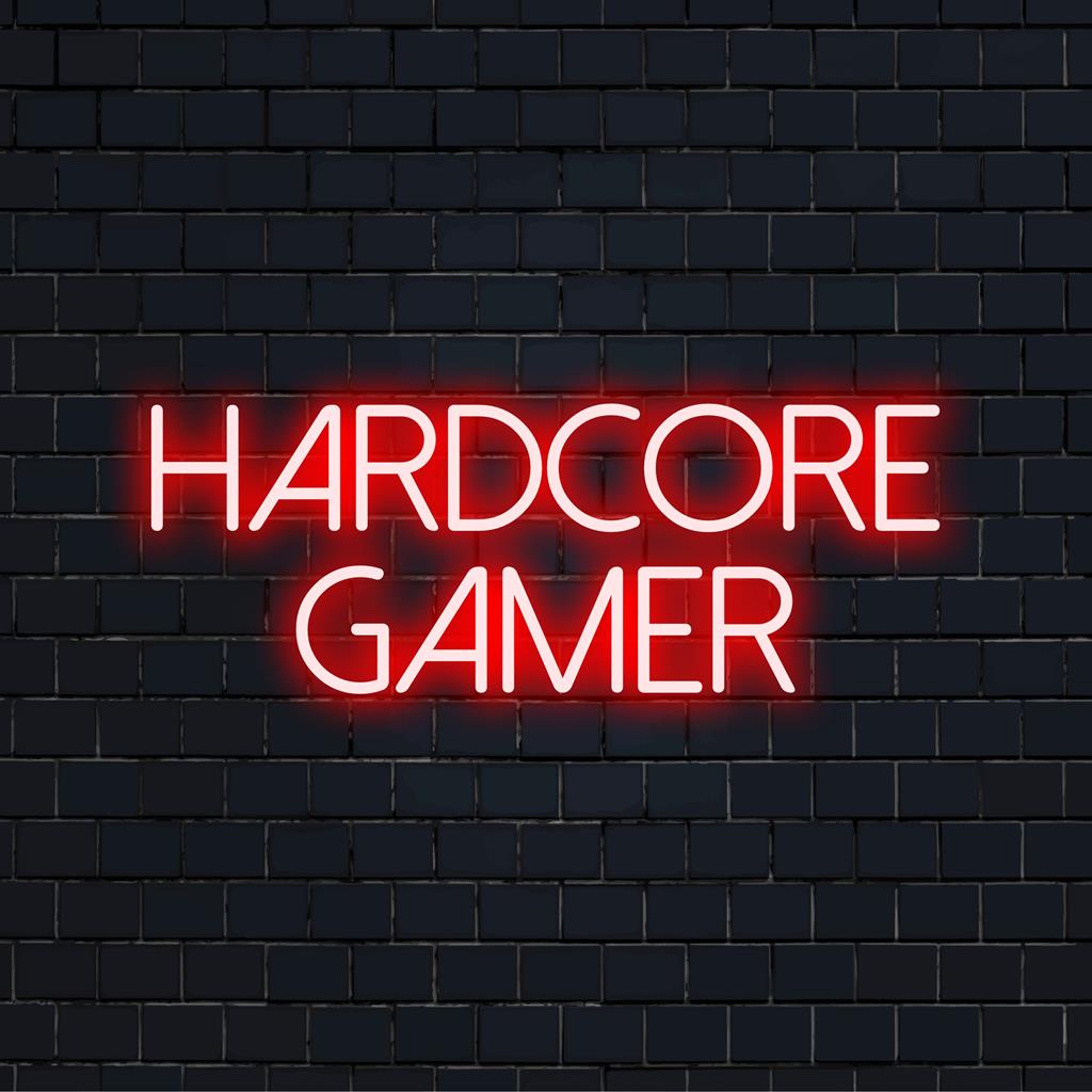 Lebendiges Hardcore Gamer LED-Neonschild, anpassbares Neonlicht, perfektes Neondekor für Gaming-Enthusiasten.