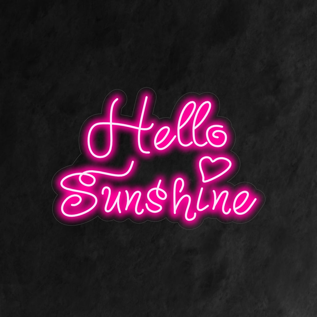 „Hello Sunshine Neon Sign“ ist eine positive und fröhliche Ergänzung für Ihr Interieur. Ein Neonlicht, das die erhebende Botschaft eines sonnigen Grußes überbringt.