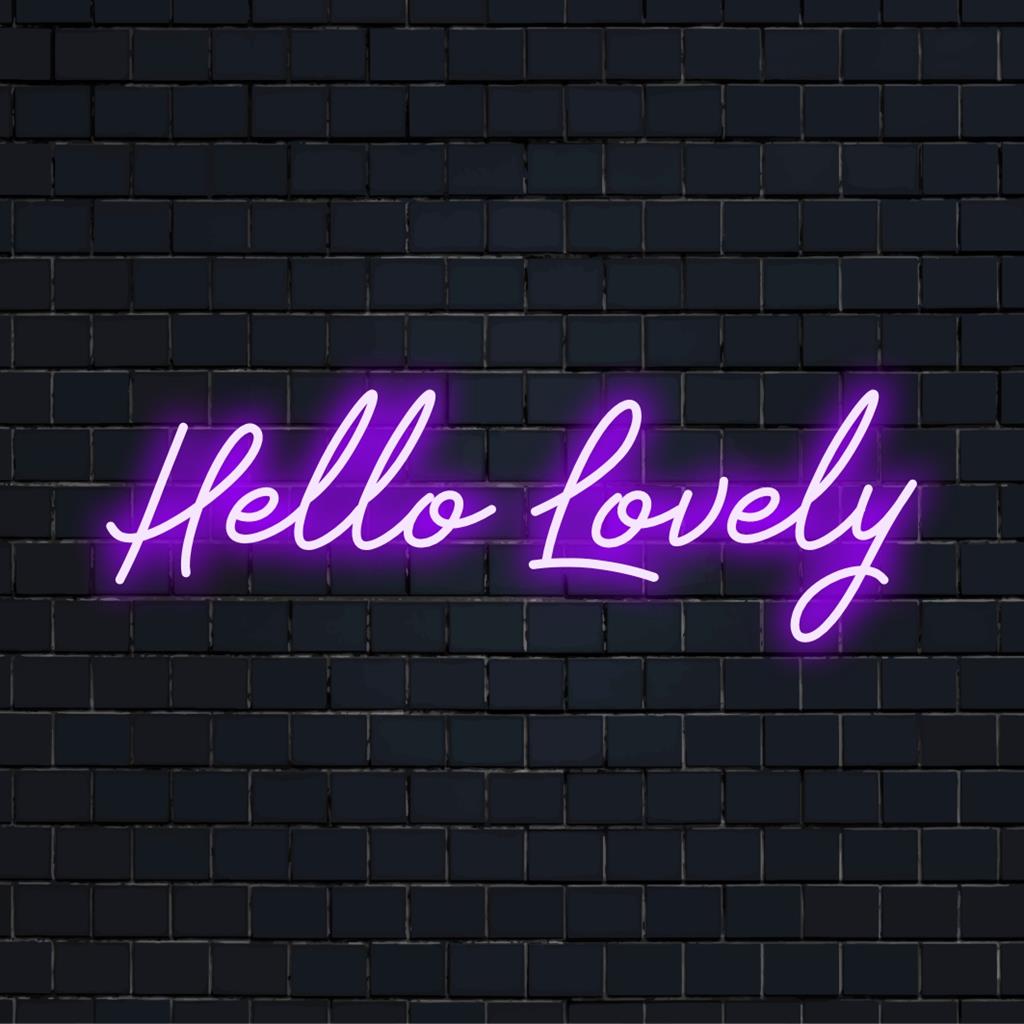 Schickes und einladendes LED-Neonschild mit „Hello Lovely“, perfekt für eine personalisierte Dekoration, Neon-Wandkunst oder eine individuelle Neonschildanzeige.