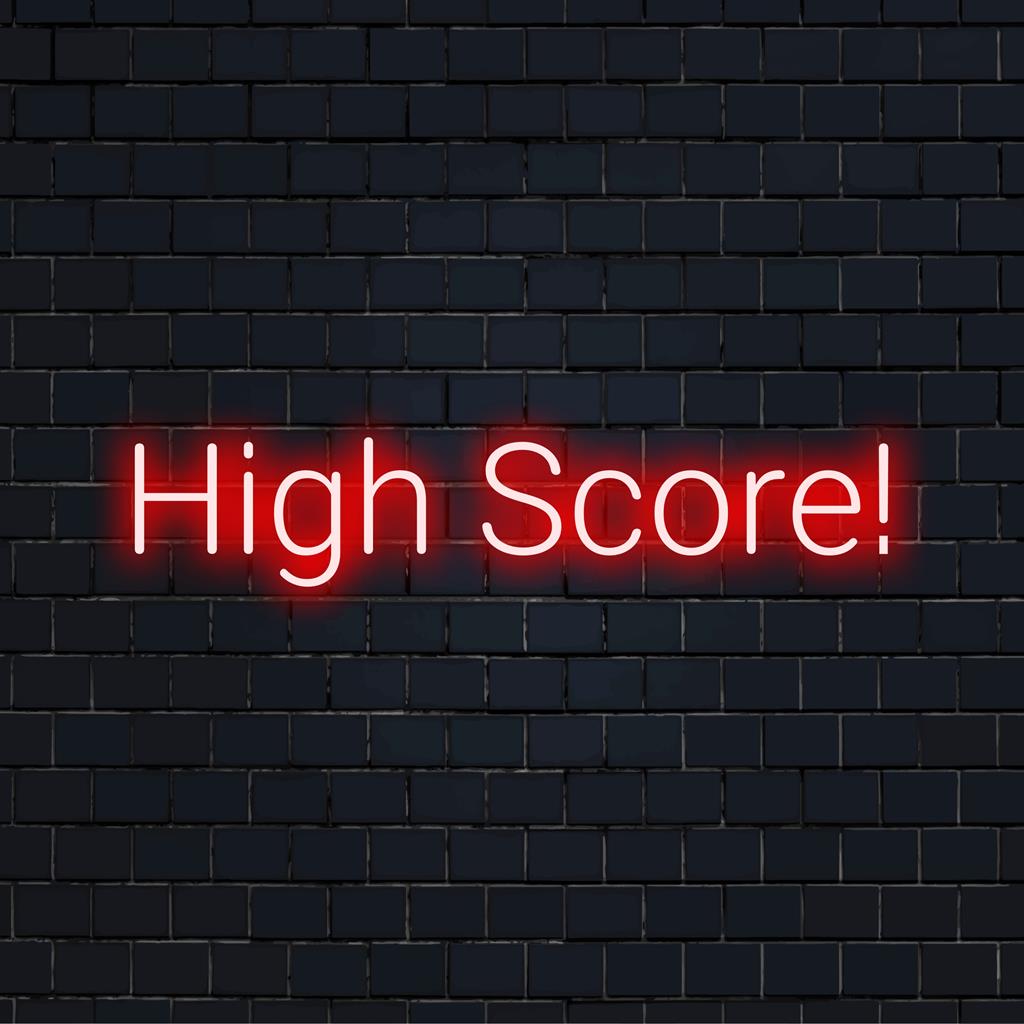 Leuchtendes Highscore! LED-Neonschild verströmt Gaming-Vibes. Perfekt als Neon-Wandkunst oder lebendiges individuelles LED-Dekor.