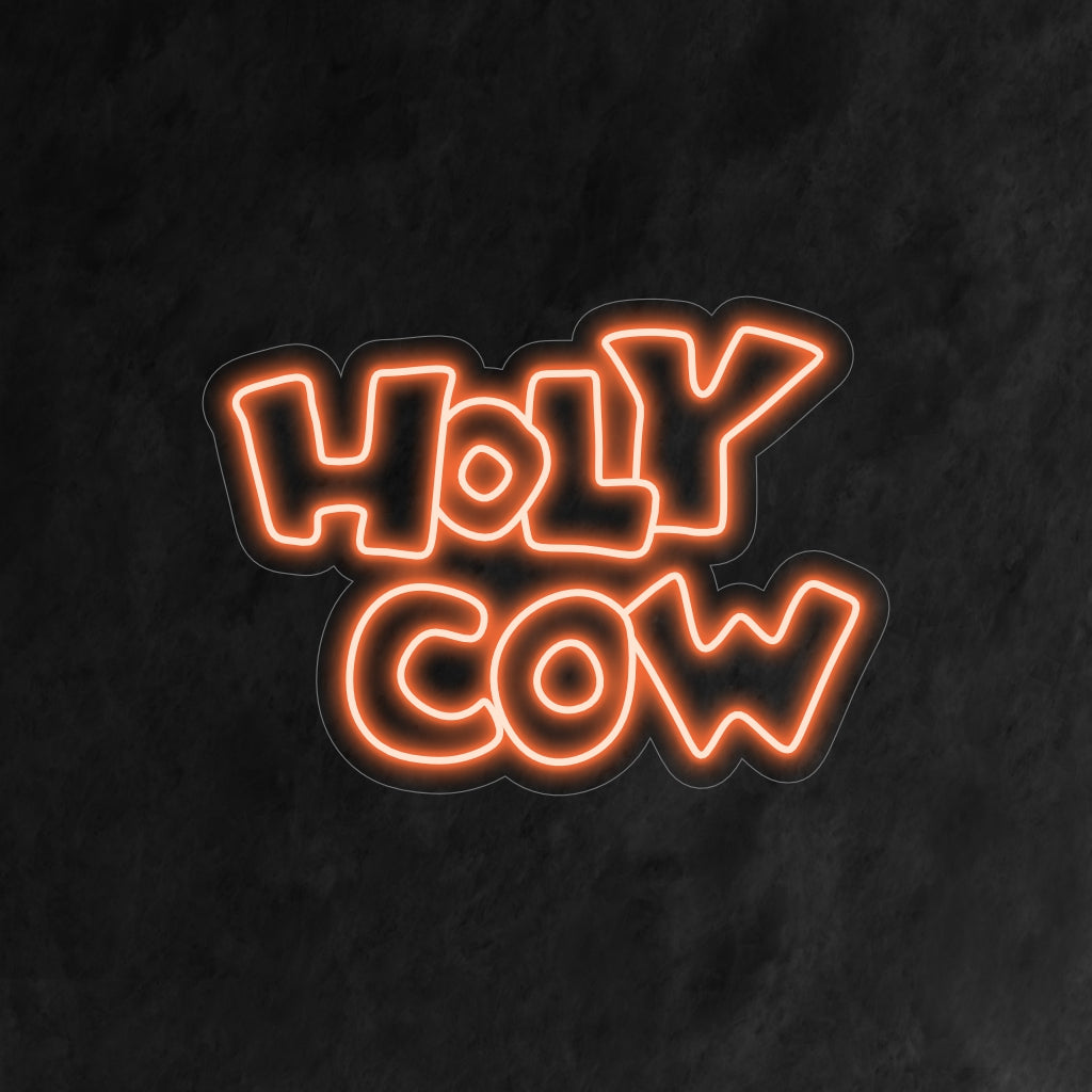 „Holy Cow Neon Sign“ – Eine skurrile und aufmerksamkeitsstarke Ergänzung für ausgefallene Cafés und Restaurants, die mit einem einzigartigen und einprägsamen Neonlicht einen Hauch von Verspieltheit verleiht.