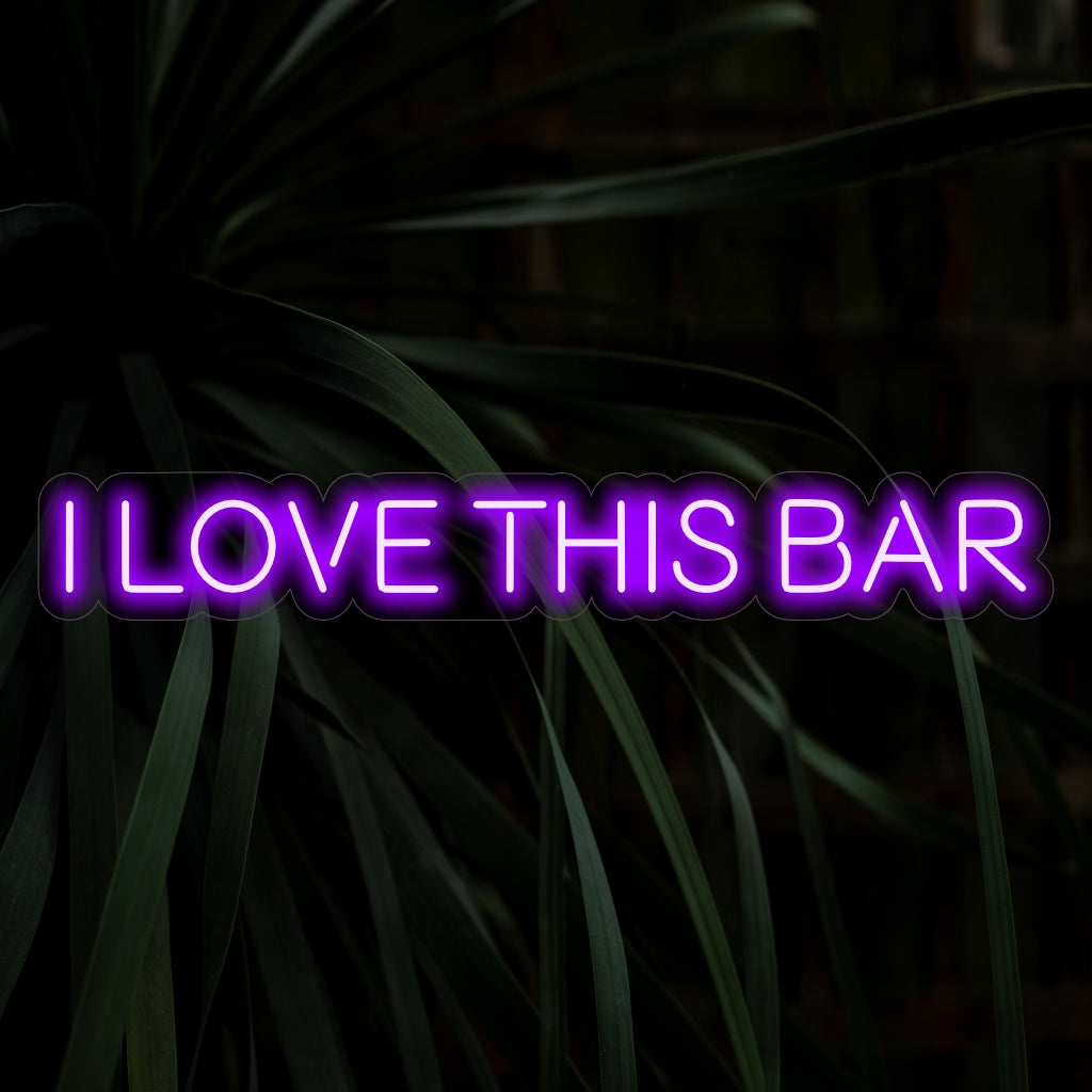 „I Love This Bar Neon Sign“ – Eine lebendige und einladende Ergänzung für Bars, die eine Liebeserklärung an die Baratmosphäre darstellt und ein lebendiges und energiegeladenes Ambiente schafft.