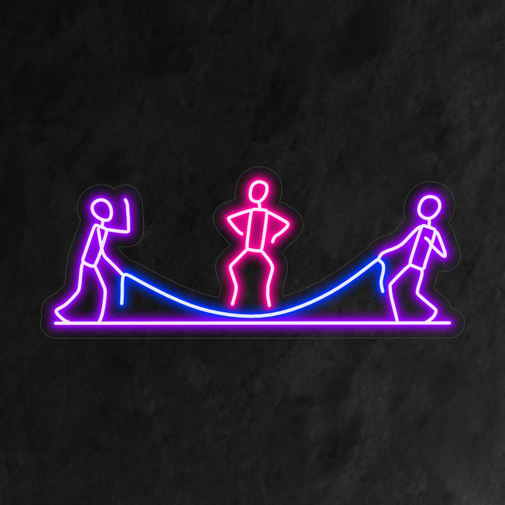 „Jumping Rope Neon Sign“ ist eine dynamische und vom Fitness-Bereich inspirierte Ergänzung für Ihr Interieur. Ein Neonlicht, das die energetische Bewegung des Seilspringens darstellt.