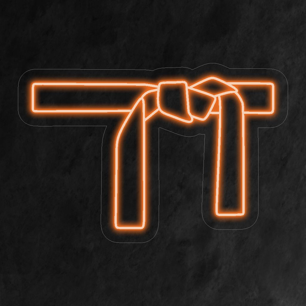 „Karategürtel-Neonschild“ – Erhellen Sie Ihr Kampfsportstudio mit diesem leuchtenden Neonschild mit einem auffälligen Karategürtel. Inspirieren Sie Ihren Trainingsraum für Disziplin und Stärke.