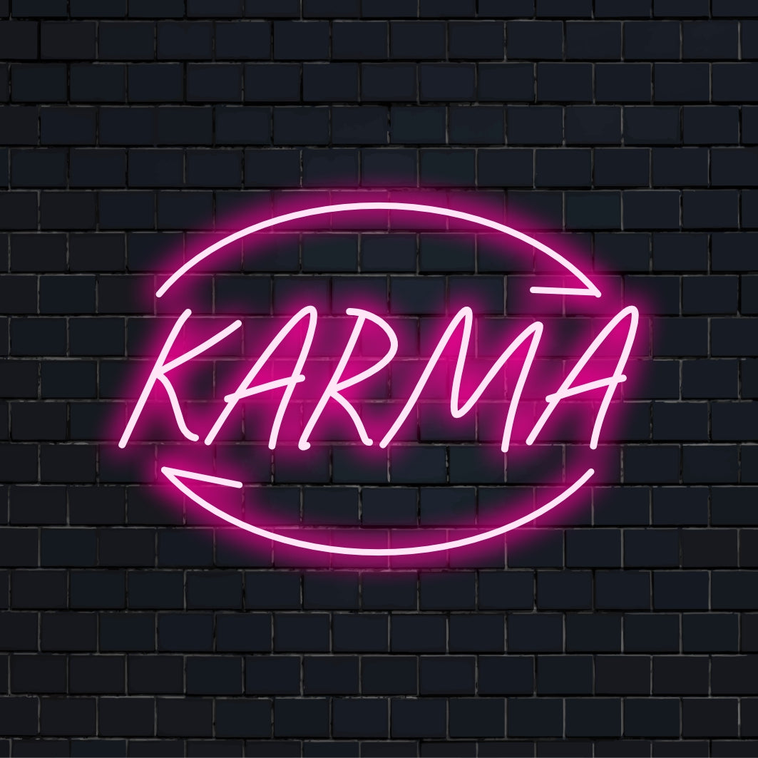 Karma Custom Made LED-Neonschild; lebendiges individuelles Neondekor, perfekt für einzigartige Innenbeleuchtung und persönlichen Stil.