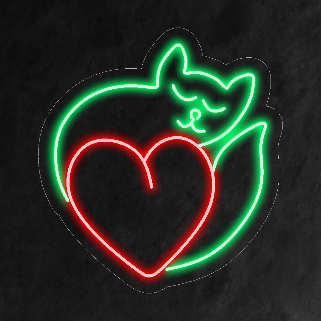 „Kitten Heart Neon Sign“ ist eine charmante Ergänzung für jeden Katzenliebhaber und strahlt mit seinem bezaubernden Katzendesign Wärme aus. Ein Neonlicht, das die Essenz des verspielten Herzens einer Katze einfängt.