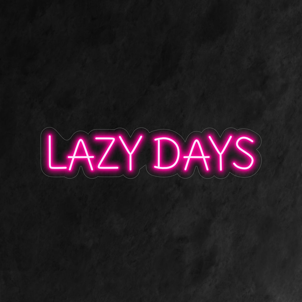 „Lazy Days Neon Sign“ bringt eine entspannte und unbeschwerte Atmosphäre in Ihren Raum. Ein Neonlicht im Hängematten-Design, perfekt für eine entspannte Atmosphäre.