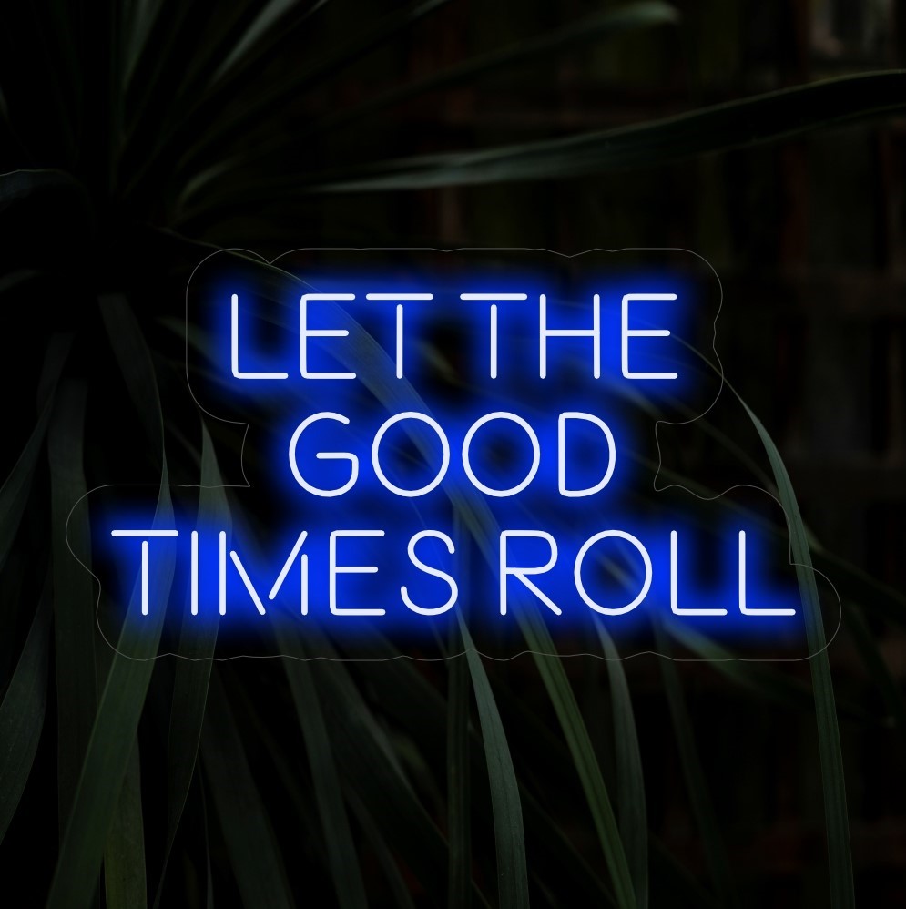 „Let The Good Times Roll Neon Sign“ ist ein lebendiger Energieschub für Ihren Raum. Ein lebendiges Neonlicht, das Sie einlädt, jeden Moment der Freude und des Feierns zu genießen und auszukosten.