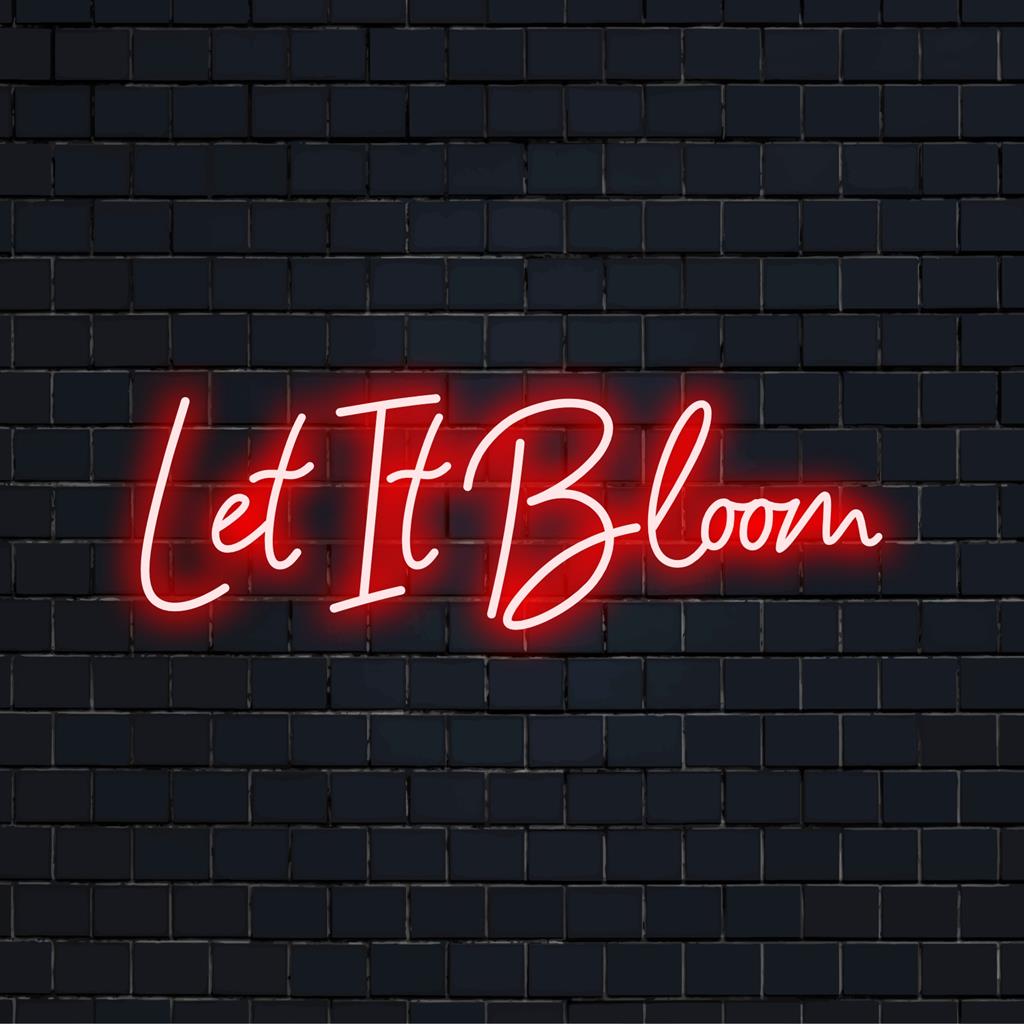 Lebendiges LED-Neonschild „Let It Bloom“, ein auffälliges Neon-Wandkunstwerk, das perfekt zu jeder Einrichtung passt.