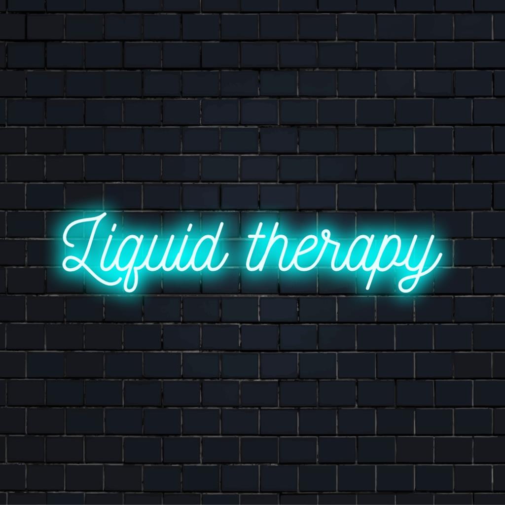 Liquid Therapy-Neonschild mit lebendigem Leuchten, perfekt, um Ihrem Raum eine einzigartige Note zu verleihen. Maßgefertigtes LED-Neonlichtdekor.