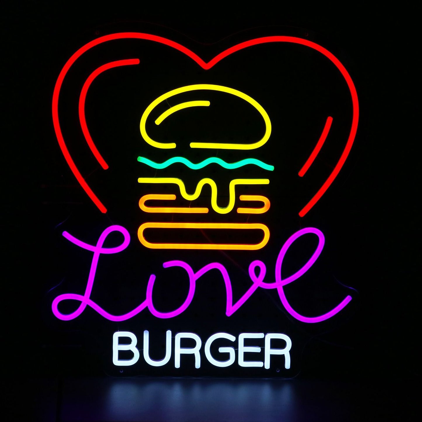 Liebes-Burger Neon Schild