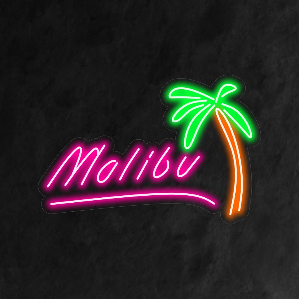 „Malibu Neon Sign“ ist eine strandige und entspannte Ergänzung für Ihr Interieur. Ein Neonlicht, das die Essenz der sonnigen und unbeschwerten Atmosphäre von Malibu einfängt.
